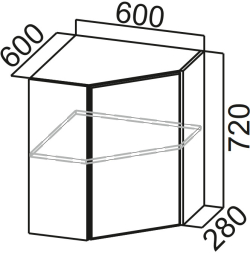 Шкаф навесной 600 (угловой) Модус