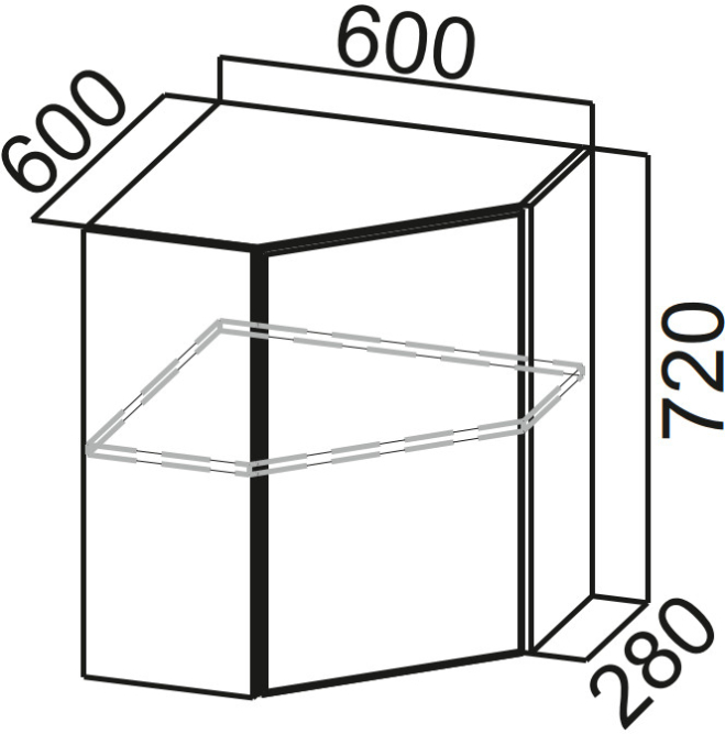 Шкаф навесной 600 (угловой) Модус