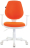 Кресло BRABIX "Fancy MG-201W", с подлокотниками, пластик белый, оранжевое, 532410, MG-201W_532410