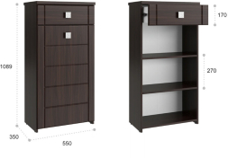 Тумба Изабель ИЗ-56К орех темный