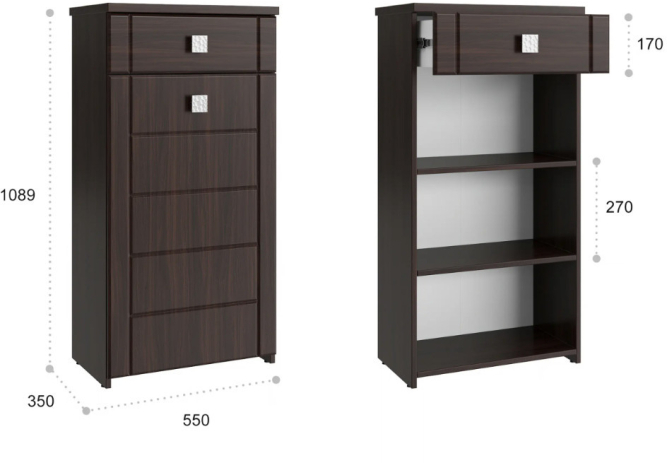 Тумба Изабель ИЗ-56К орех темный