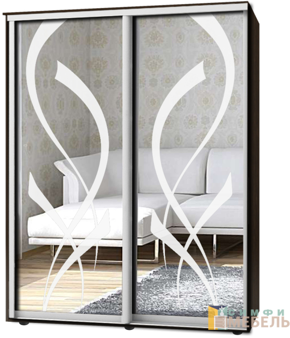 Шкаф-купе 2х дв Стандарт Пескоструй № 5+5