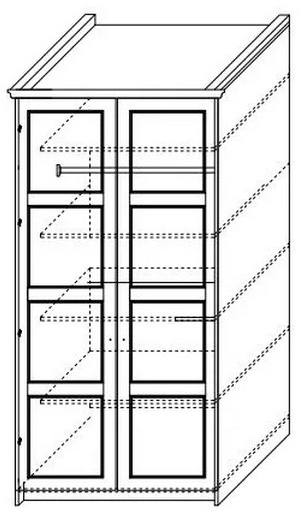 Шкаф 2-дверный глухой Каталея NEW