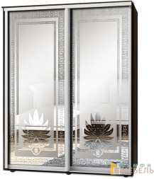 Шкаф-купе 2х дв Стандарт Пескоструй фон матовый № 50