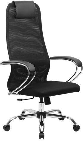 Кресло BRABIX PREMIUM "Ultimate EX-800" хром, плотная двойная сетка Х2, черное, 532911