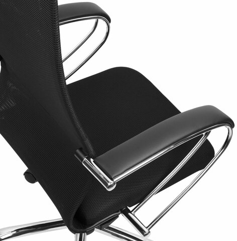 Кресло BRABIX PREMIUM "Ultimate EX-800" хром, плотная двойная сетка Х2, черное, 532911