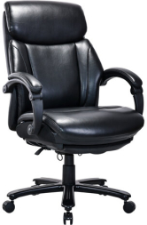 Кресло HAWASAN &quot;Voyager HD-010&quot;, НАГРУЗКА до 180 кг, подножка, экокожа, черное, 532971