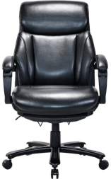 Кресло HAWASAN &quot;Voyager HD-010&quot;, НАГРУЗКА до 180 кг, подножка, экокожа, черное, 532971