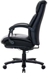 Кресло HAWASAN &quot;Voyager HD-010&quot;, НАГРУЗКА до 180 кг, подножка, экокожа, черное, 532971