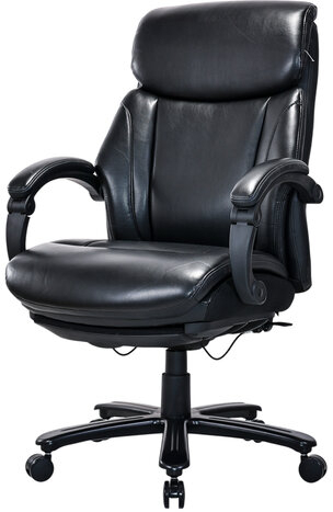 Кресло HAWASAN "Voyager HD-010", НАГРУЗКА до 180 кг, подножка, экокожа, черное, 532971