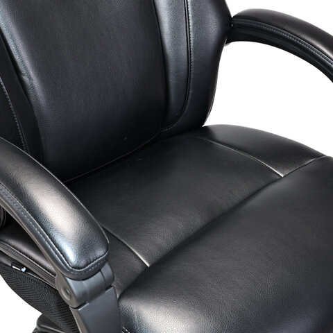 Кресло HAWASAN "Voyager HD-010", НАГРУЗКА до 180 кг, подножка, экокожа, черное, 532971
