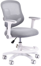 Кресло детское с подставкой для ног BRABIX KIDS MG-215, сетка/ткань TW, серое, 533313