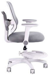 Кресло детское с подставкой для ног BRABIX KIDS MG-215, сетка/ткань TW, серое, 533313