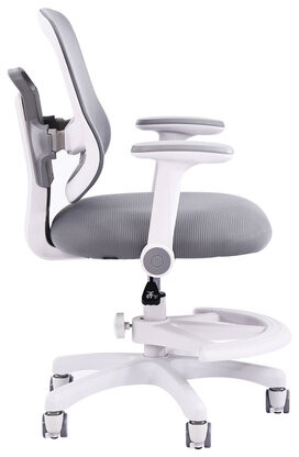 Кресло детское с подставкой для ног BRABIX KIDS MG-215, сетка/ткань TW, серое, 533313