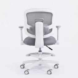 Кресло детское с подставкой для ног BRABIX KIDS MG-215, сетка/ткань TW, серое, 533313