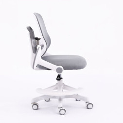 Кресло детское с подставкой для ног BRABIX KIDS MG-215, сетка/ткань TW, серое, 533313