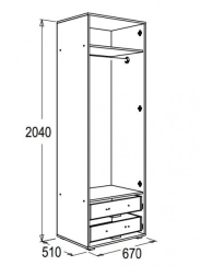 Шкаф 2-х дв. для одежды "Омега 16"