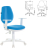 Кресло BRABIX "Fancy MG-201W", с подлокотниками, пластик белый, голубое, 532411, MG-201W_532411