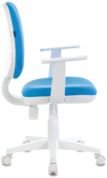 Кресло BRABIX "Fancy MG-201W", с подлокотниками, пластик белый, голубое, 532411, MG-201W_532411