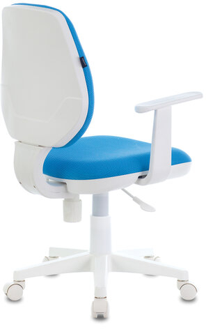 Кресло BRABIX "Fancy MG-201W", с подлокотниками, пластик белый, голубое, 532411, MG-201W_532411