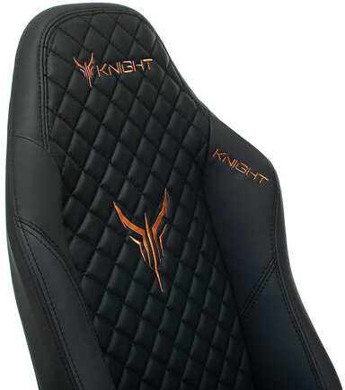 Кресло компьютерное Knight EXPLORE, 2 подушки, экокожа премиум, черное, 1628885