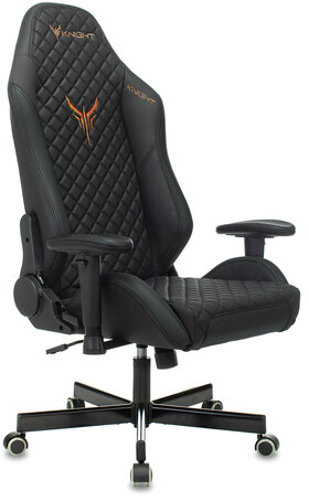 Кресло компьютерное Knight EXPLORE, 2 подушки, экокожа премиум, черное, 1628885