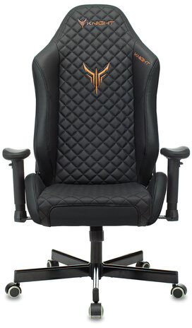 Кресло компьютерное Knight EXPLORE, 2 подушки, экокожа премиум, черное, 1628885