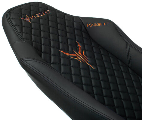 Кресло компьютерное Knight EXPLORE, 2 подушки, экокожа премиум, черное, 1628885