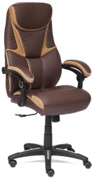 Кресло CAMBRIDGE кож/зам/ткань, коричневый/бронзовый, 36-36/21