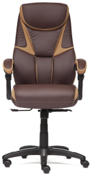 Кресло CAMBRIDGE кож/зам/ткань, коричневый/бронзовый, 36-36/21