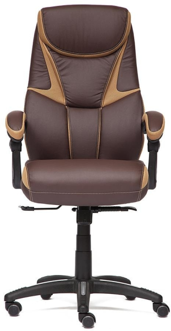 Кресло CAMBRIDGE кож/зам/ткань, коричневый/бронзовый, 36-36/21