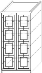 Шкаф 2-дверный с зеркалом Каталея NEW