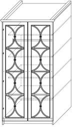 Шкаф 2-дверный с зеркалом Каталея NEW