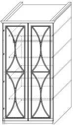Шкаф 2-дверный с зеркалом Каталея NEW