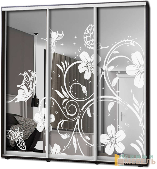 Шкаф купе 3х дв Пескоструй № 9