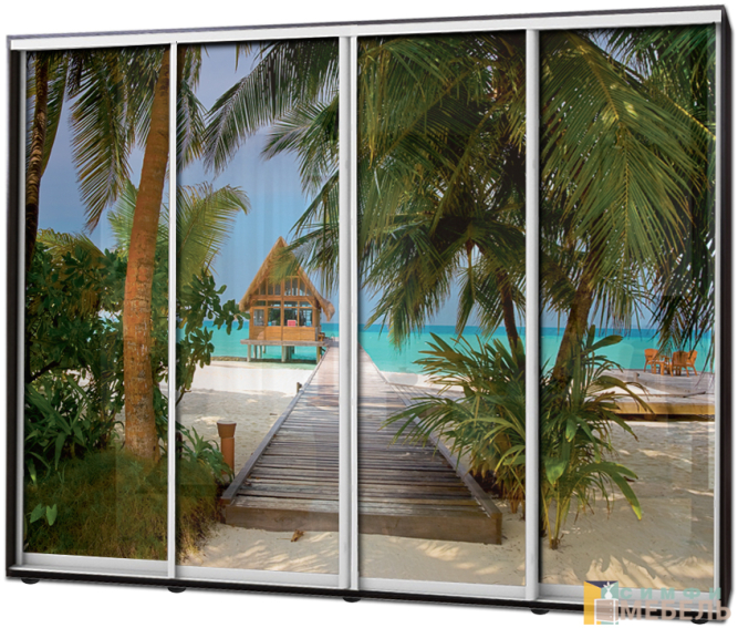 Шкаф купе 4х дв Фотопечать № 34