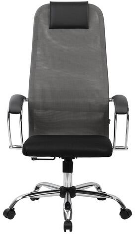 Кресло офисное BRABIX PREMIUM "Ultimate EX-800" хром, плотная двойная сетка Х2, черное/серое, 532912
