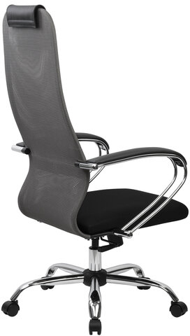 Кресло офисное BRABIX PREMIUM "Ultimate EX-800" хром, плотная двойная сетка Х2, черное/серое, 532912