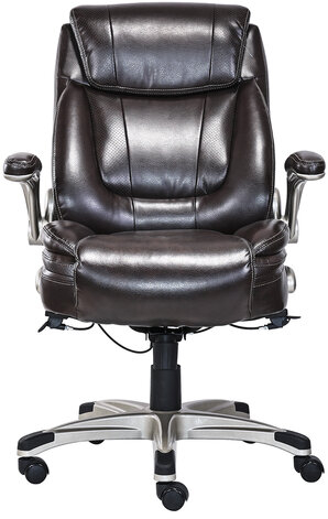 Кресло HAWASAN "Cruise EX-565", откидные подлокотники, рециклированная кожа, коричневое, 532973