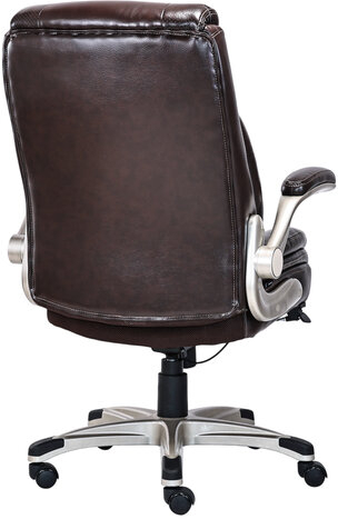 Кресло HAWASAN "Cruise EX-565", откидные подлокотники, рециклированная кожа, коричневое, 532973