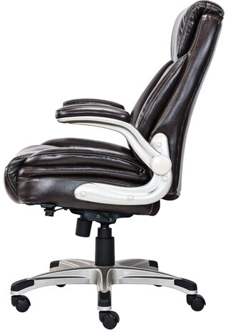 Кресло HAWASAN "Cruise EX-565", откидные подлокотники, рециклированная кожа, коричневое, 532973