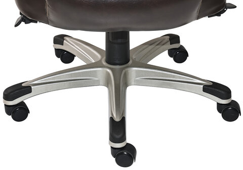 Кресло HAWASAN "Cruise EX-565", откидные подлокотники, рециклированная кожа, коричневое, 532973