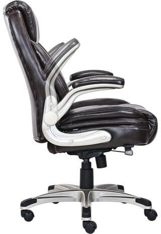 Кресло HAWASAN "Cruise EX-565", откидные подлокотники, рециклированная кожа, коричневое, 532973