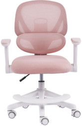 Кресло детское с подставкой для ног BRABIX KIDS MG-220, сетка/ткань TW, розовое, 533314