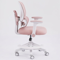 Кресло детское с подставкой для ног BRABIX KIDS MG-220, сетка/ткань TW, розовое, 533314