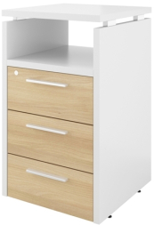 Тумба приставная (3 ящика с полкой и замком) ДБ43 (ДБ12_1+ДБ17_2+ДБ14)