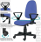 Кресло BRABIX "Prestige Ergo MG-311", регулируемая эргономичная спинка, ткань, черно-синее, 531876