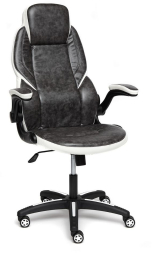 Кресло BAZUKA кож/зам, серый/белый , 2TONE/2TONE перф/36-01