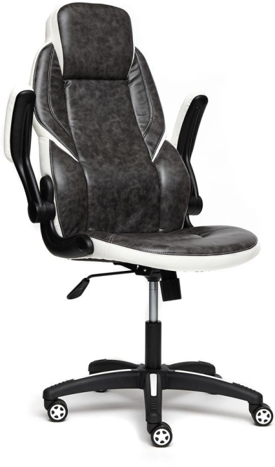 Кресло BAZUKA кож/зам, серый/белый , 2TONE/2TONE перф/36-01