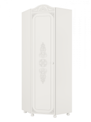 Шкаф угловой Ассоль АС-521К (левый c короной) белое дерево